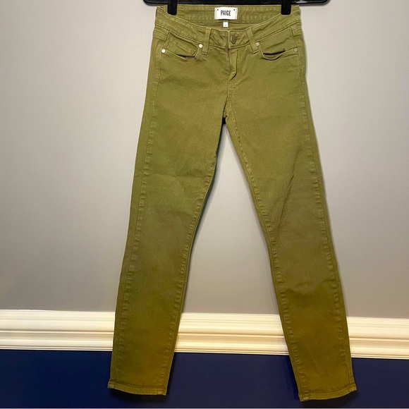 PAIGE by Anthropologie Women's Olive Skyline Ankle Peg Jeans - Picture 1 of 8